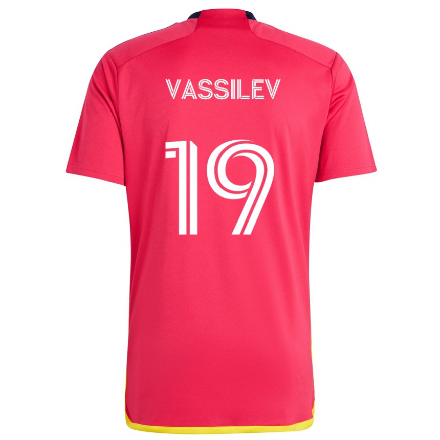 Niño Fútbol Camiseta Indiana Vassilev #19 Rojo Azul 1ª Equipación 2024/25