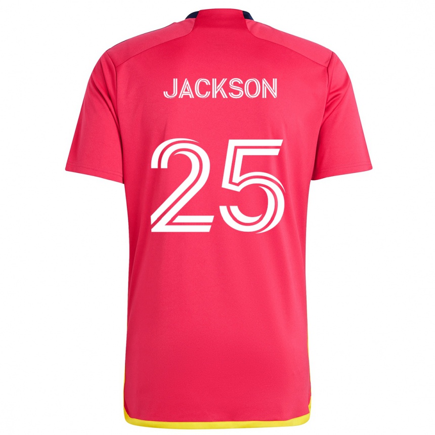 Niño Fútbol Camiseta Aziel Jackson #25 Rojo Azul 1ª Equipación 2024/25