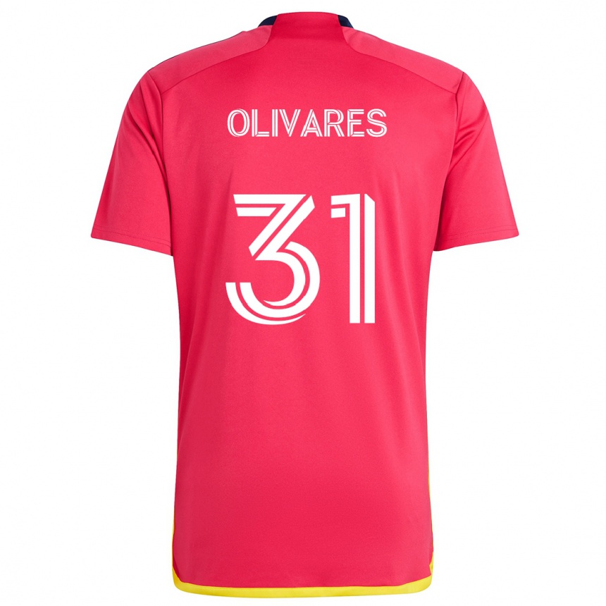 Niño Fútbol Camiseta Christian Olivares #31 Rojo Azul 1ª Equipación 2024/25