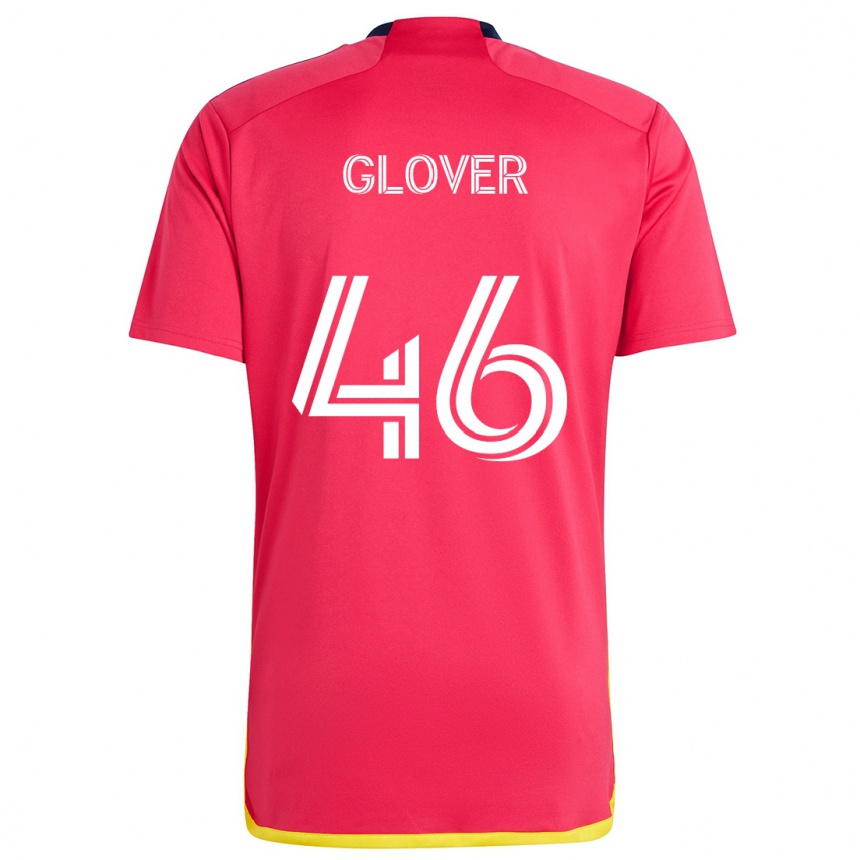 Niño Fútbol Camiseta Caden Glover #46 Rojo Azul 1ª Equipación 2024/25