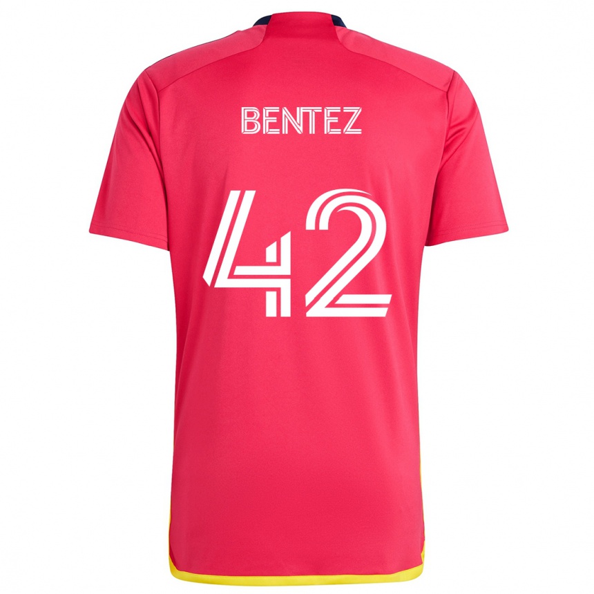 Niño Fútbol Camiseta Óscar Benítez #42 Rojo Azul 1ª Equipación 2024/25