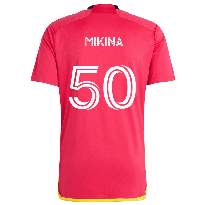 Niño Fútbol Camiseta Gabriel Mikina #50 Rojo Azul 1ª Equipación 2024/25