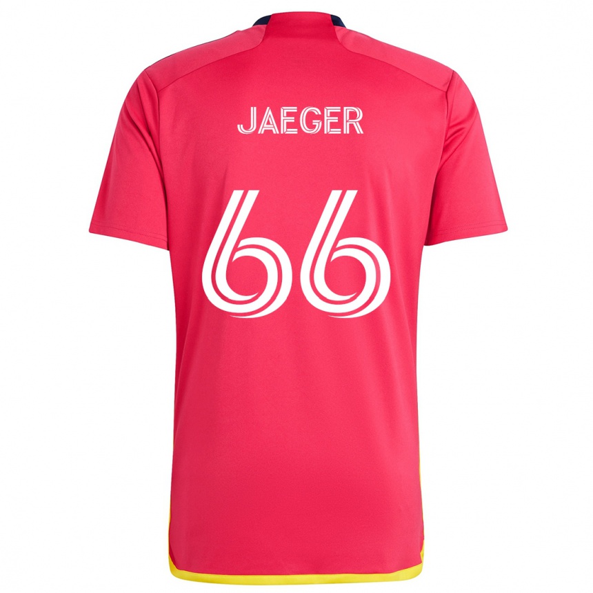 Niño Fútbol Camiseta Kai Jaeger #66 Rojo Azul 1ª Equipación 2024/25