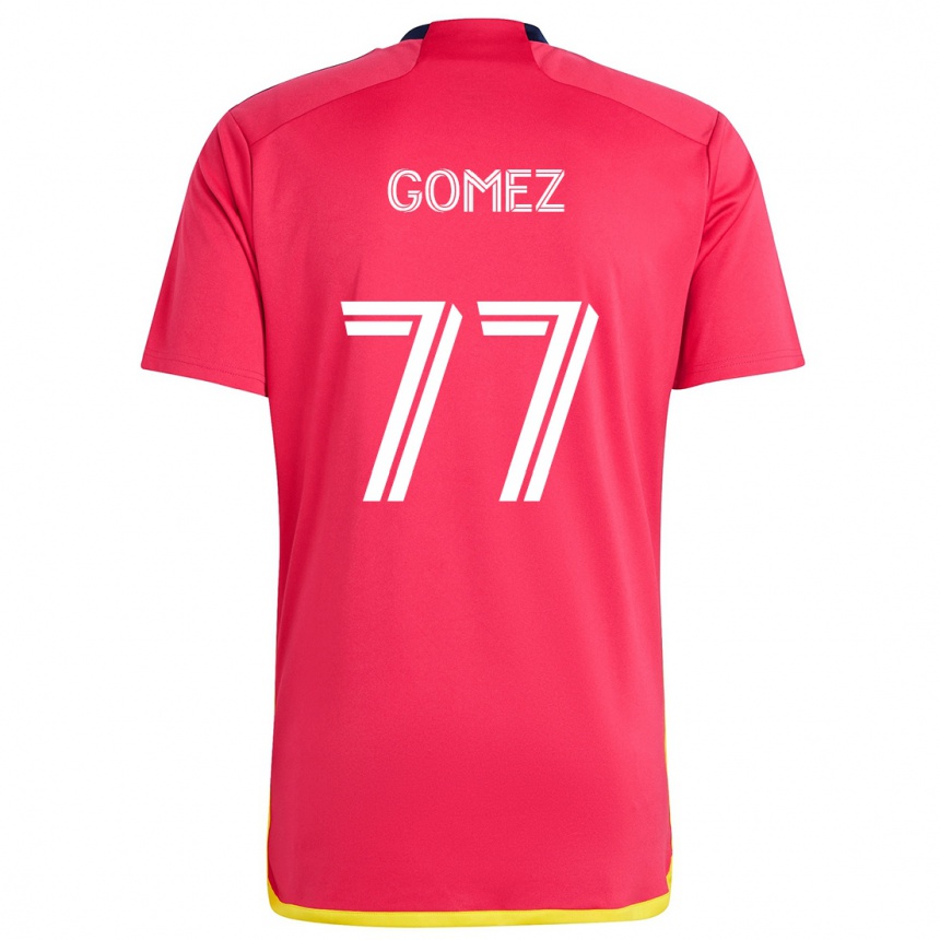 Niño Fútbol Camiseta Sam Gomez #77 Rojo Azul 1ª Equipación 2024/25