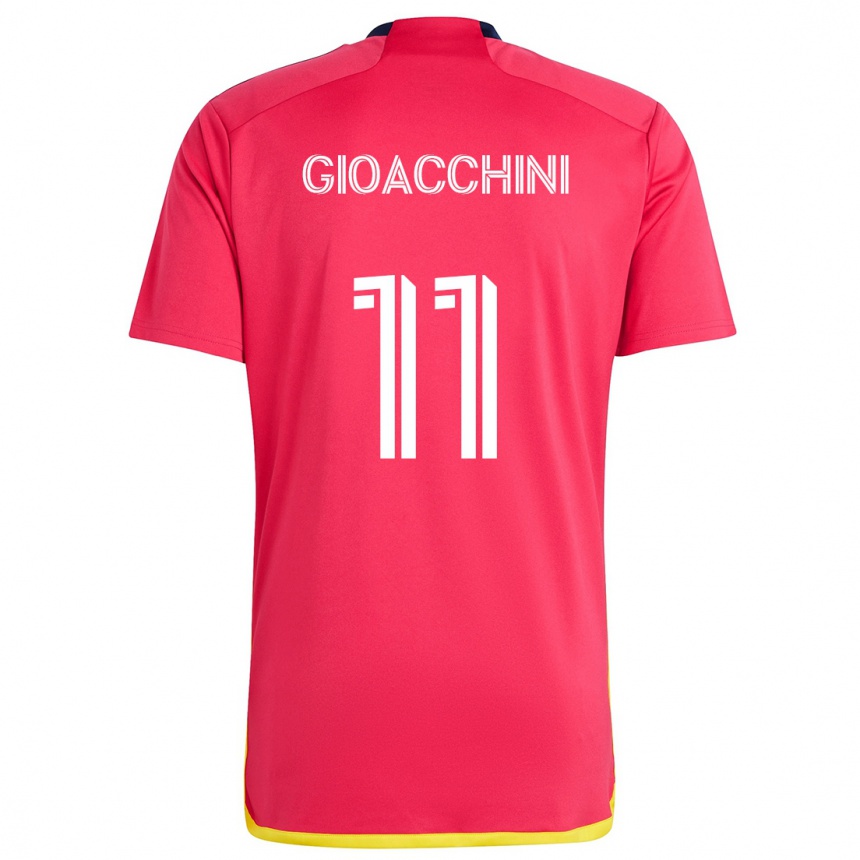 Niño Fútbol Camiseta Nicholas Gioacchini #11 Rojo Azul 1ª Equipación 2024/25