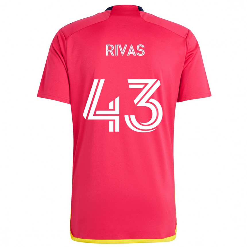 Niño Fútbol Camiseta Sergio Rivas #43 Rojo Azul 1ª Equipación 2024/25