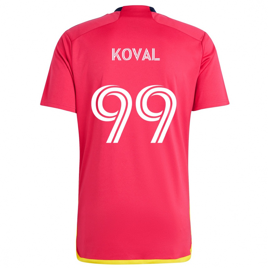 Niño Fútbol Camiseta Stanislav Koval #99 Rojo Azul 1ª Equipación 2024/25