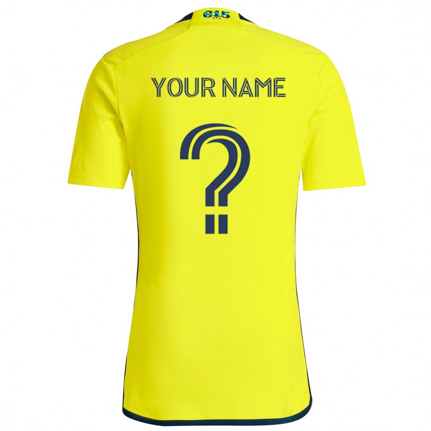 Niño Fútbol Camiseta Su Nombre #0 Amarillo Azul 1ª Equipación 2024/25