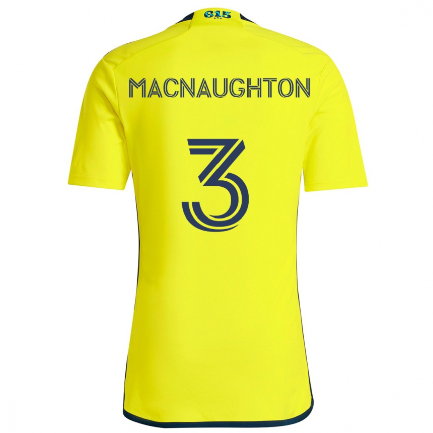 Niño Fútbol Camiseta Lukas Macnaughton #3 Amarillo Azul 1ª Equipación 2024/25