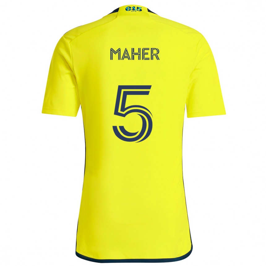 Niño Fútbol Camiseta Jack Maher #5 Amarillo Azul 1ª Equipación 2024/25