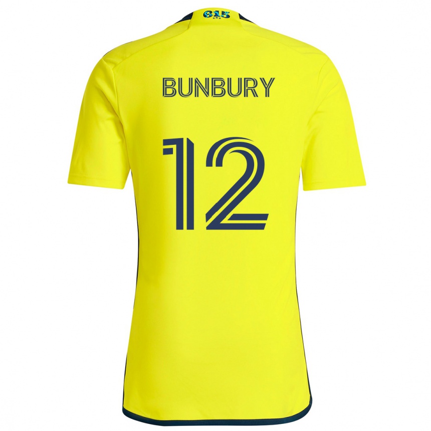 Niño Fútbol Camiseta Teal Bunbury #12 Amarillo Azul 1ª Equipación 2024/25