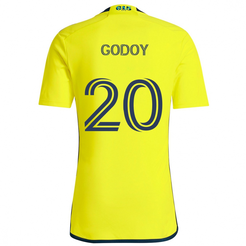 Niño Fútbol Camiseta Aníbal Godoy #20 Amarillo Azul 1ª Equipación 2024/25