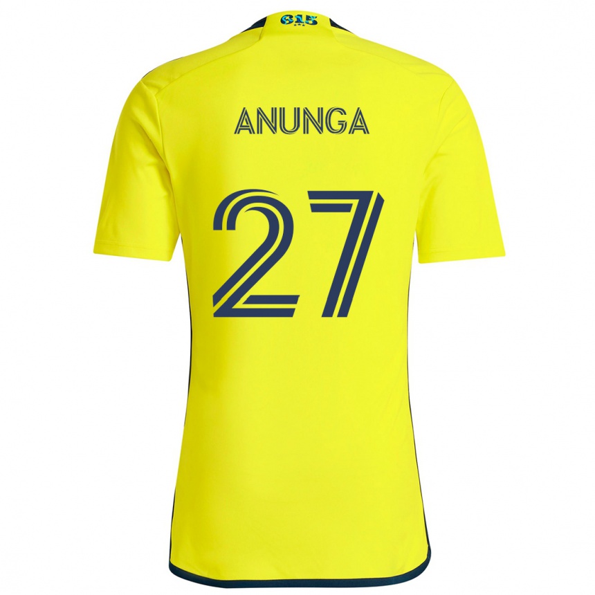 Niño Fútbol Camiseta Tah Anunga #27 Amarillo Azul 1ª Equipación 2024/25