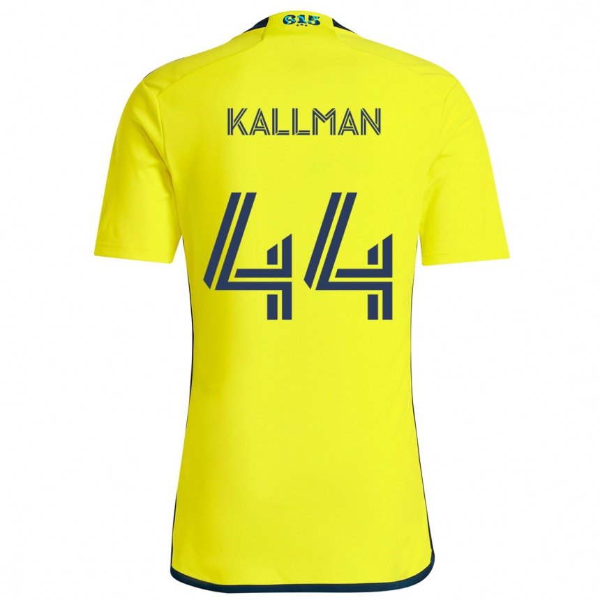 Niño Fútbol Camiseta Brent Kallman #44 Amarillo Azul 1ª Equipación 2024/25