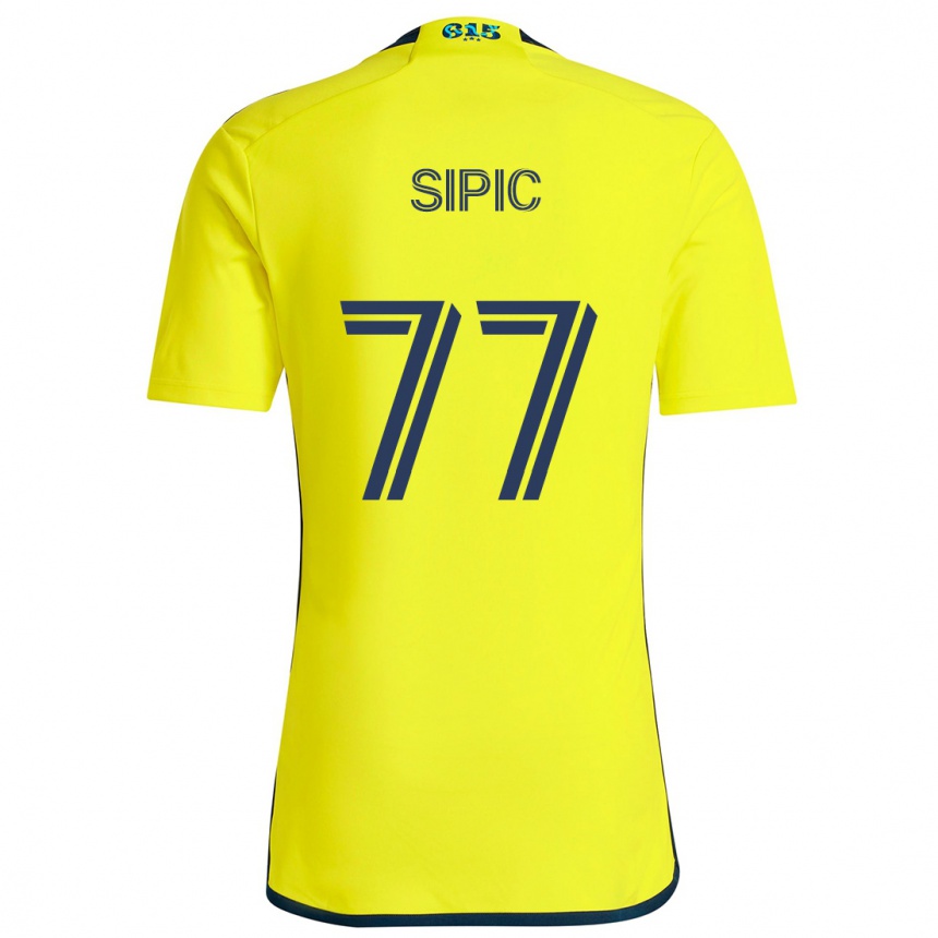 Niño Fútbol Camiseta Adem Sipić #77 Amarillo Azul 1ª Equipación 2024/25