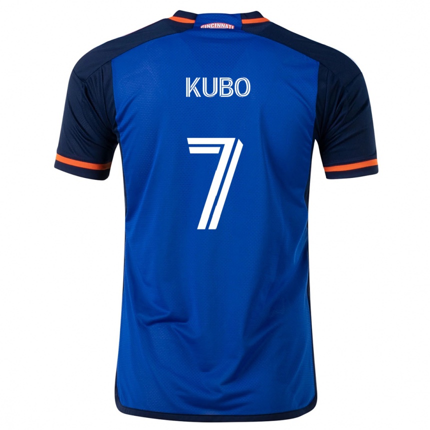 Niño Fútbol Camiseta Yuya Kubo #7 Azul Blanco 1ª Equipación 2024/25