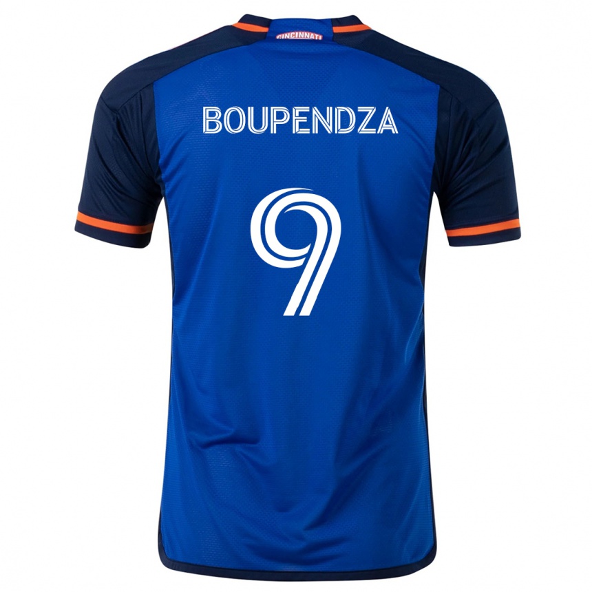 Niño Fútbol Camiseta Aaron Boupendza #9 Azul Blanco 1ª Equipación 2024/25