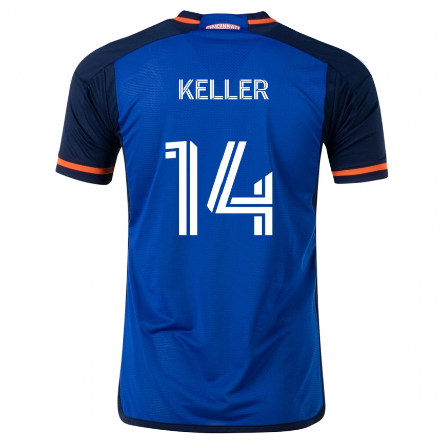 Niño Fútbol Camiseta Kipp Keller #14 Azul Blanco 1ª Equipación 2024/25