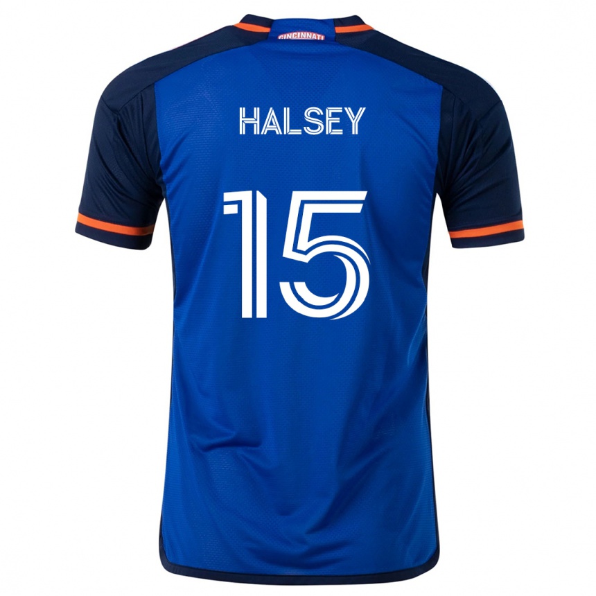 Niño Fútbol Camiseta Bret Halsey #15 Azul Blanco 1ª Equipación 2024/25