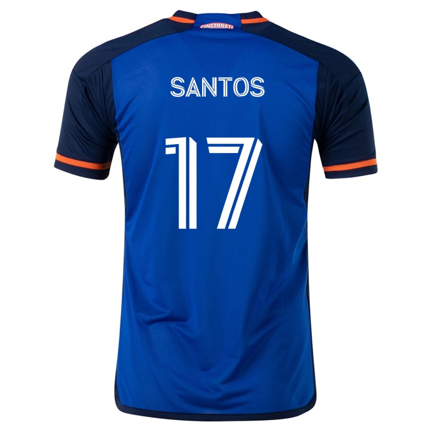 Niño Fútbol Camiseta Sergio Santos #17 Azul Blanco 1ª Equipación 2024/25