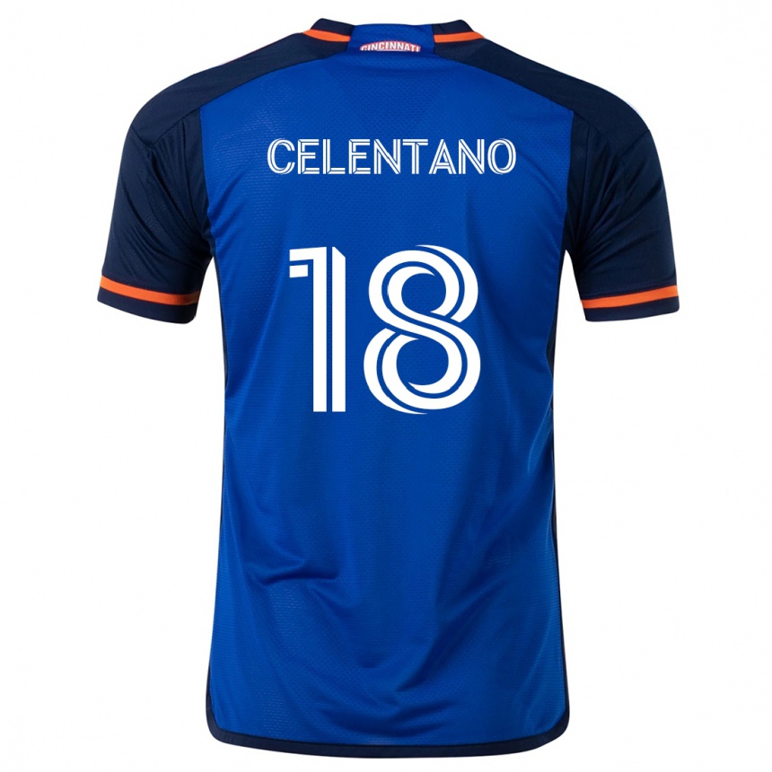 Niño Fútbol Camiseta Roman Celentano #18 Azul Blanco 1ª Equipación 2024/25