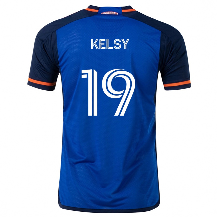 Niño Fútbol Camiseta Kevin Kelsy #19 Azul Blanco 1ª Equipación 2024/25