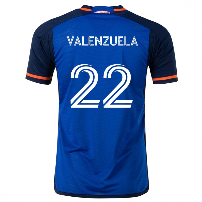 Niño Fútbol Camiseta Gerardo Valenzuela #22 Azul Blanco 1ª Equipación 2024/25