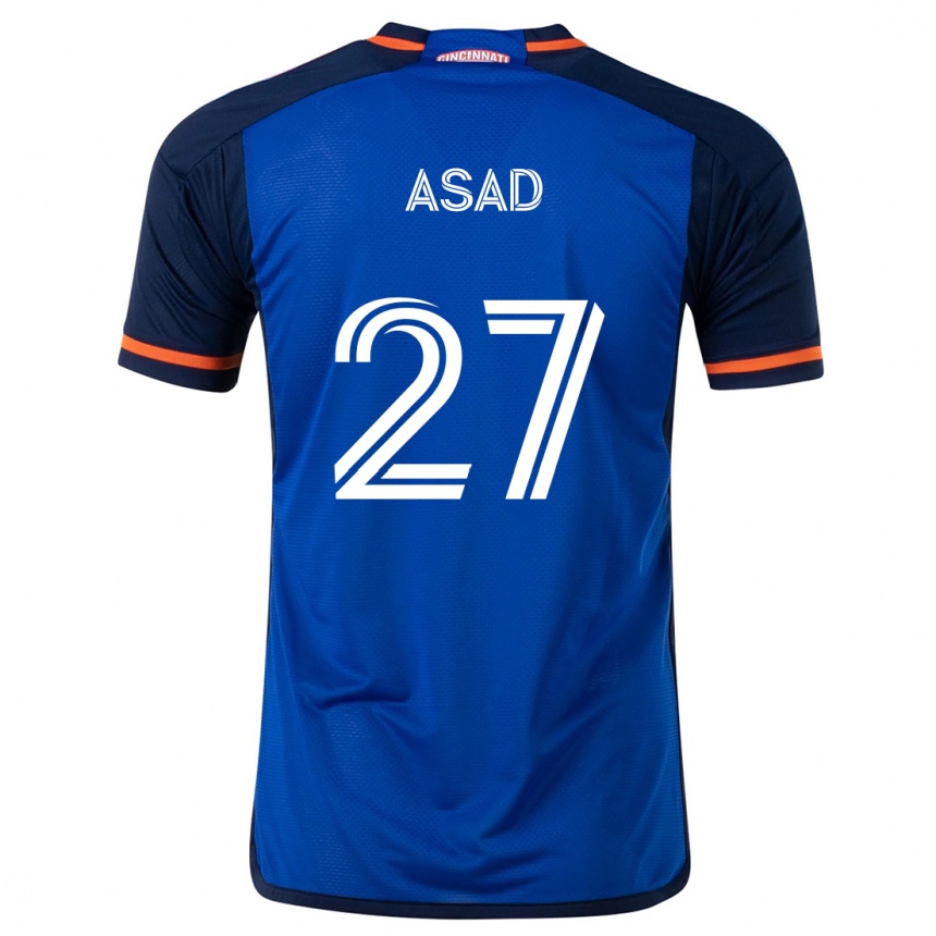 Niño Fútbol Camiseta Yamil Asad #27 Azul Blanco 1ª Equipación 2024/25