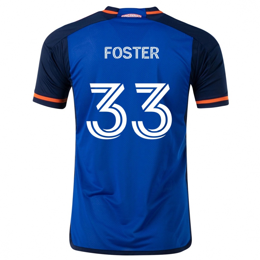 Niño Fútbol Camiseta Isaiah Foster #33 Azul Blanco 1ª Equipación 2024/25