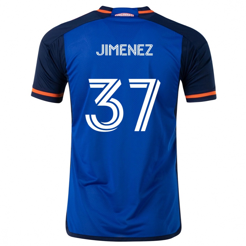 Niño Fútbol Camiseta Stiven Jimenez #37 Azul Blanco 1ª Equipación 2024/25