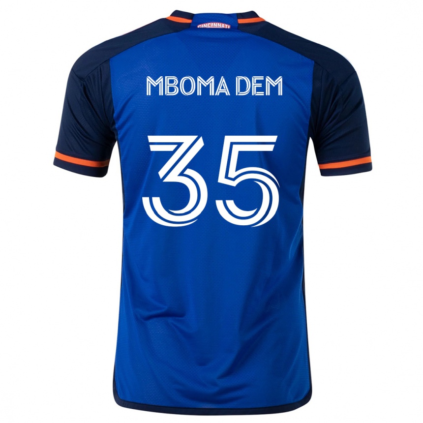 Niño Fútbol Camiseta Kenji Mboma Dem #35 Azul Blanco 1ª Equipación 2024/25