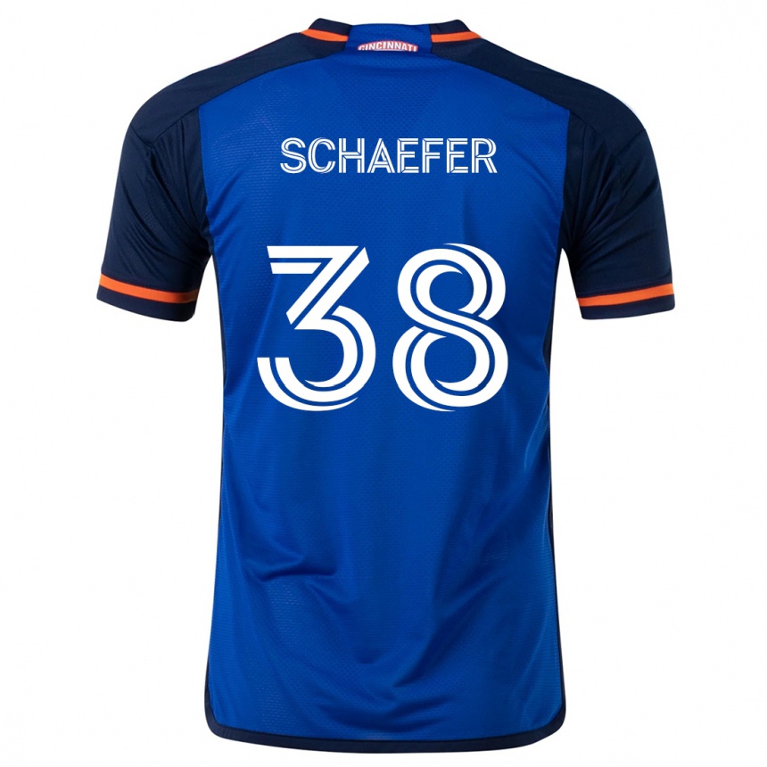 Niño Fútbol Camiseta Brian Schaefer #38 Azul Blanco 1ª Equipación 2024/25