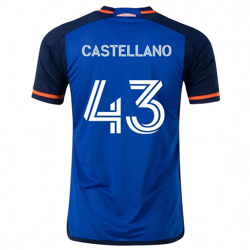 Niño Fútbol Camiseta Jesús Castellano #43 Azul Blanco 1ª Equipación 2024/25