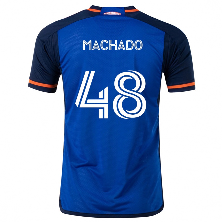 Niño Fútbol Camiseta Juan Machado #48 Azul Blanco 1ª Equipación 2024/25