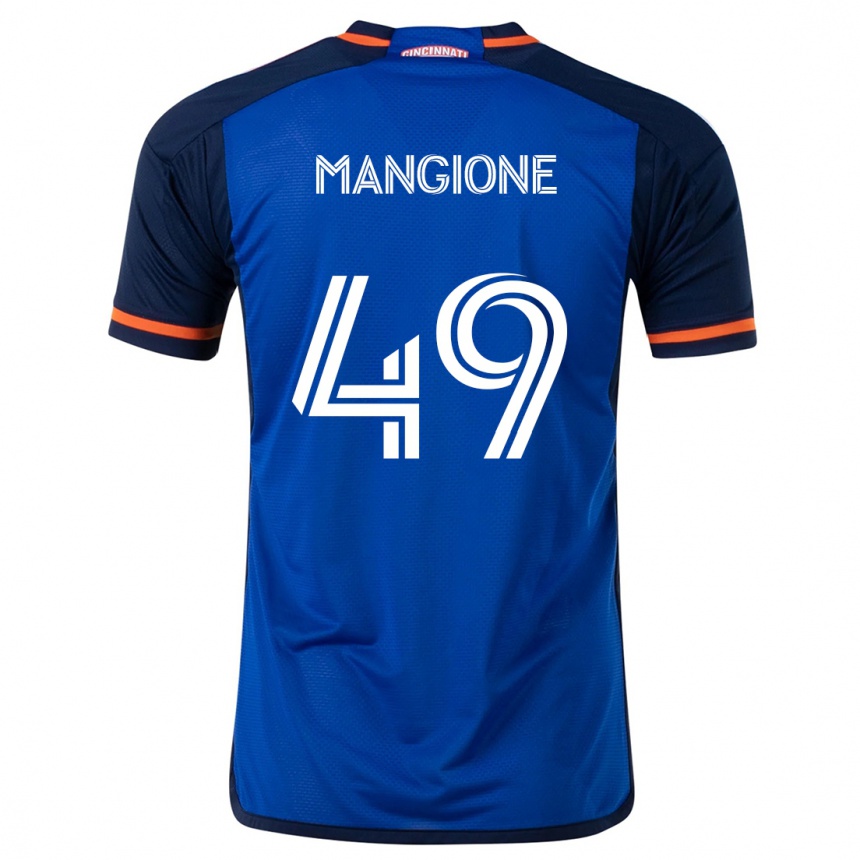 Niño Fútbol Camiseta Peter Mangione #49 Azul Blanco 1ª Equipación 2024/25