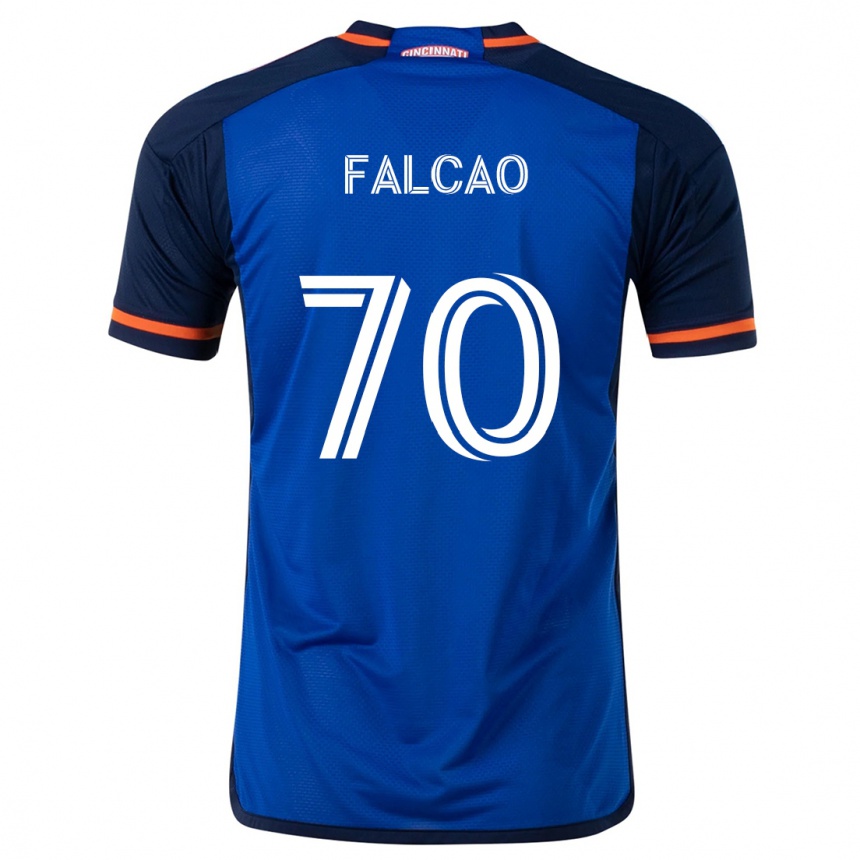 Niño Fútbol Camiseta Kiano Falcao #70 Azul Blanco 1ª Equipación 2024/25