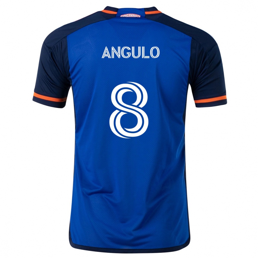 Niño Fútbol Camiseta Marco Angulo #8 Azul Blanco 1ª Equipación 2024/25