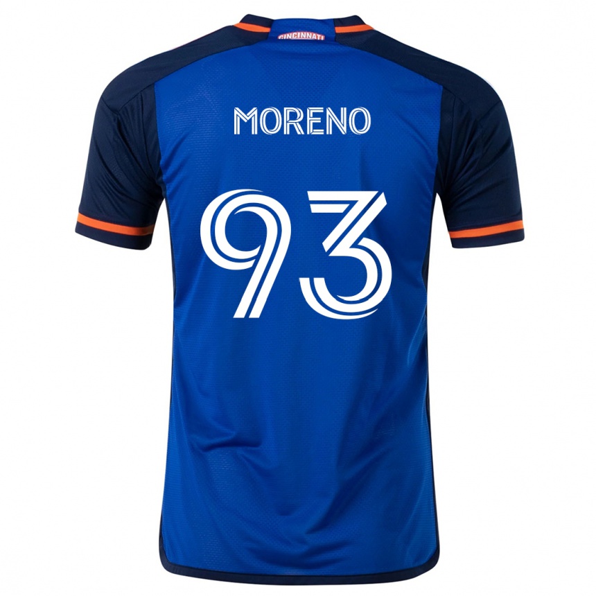 Niño Fútbol Camiseta Júnior Moreno #93 Azul Blanco 1ª Equipación 2024/25