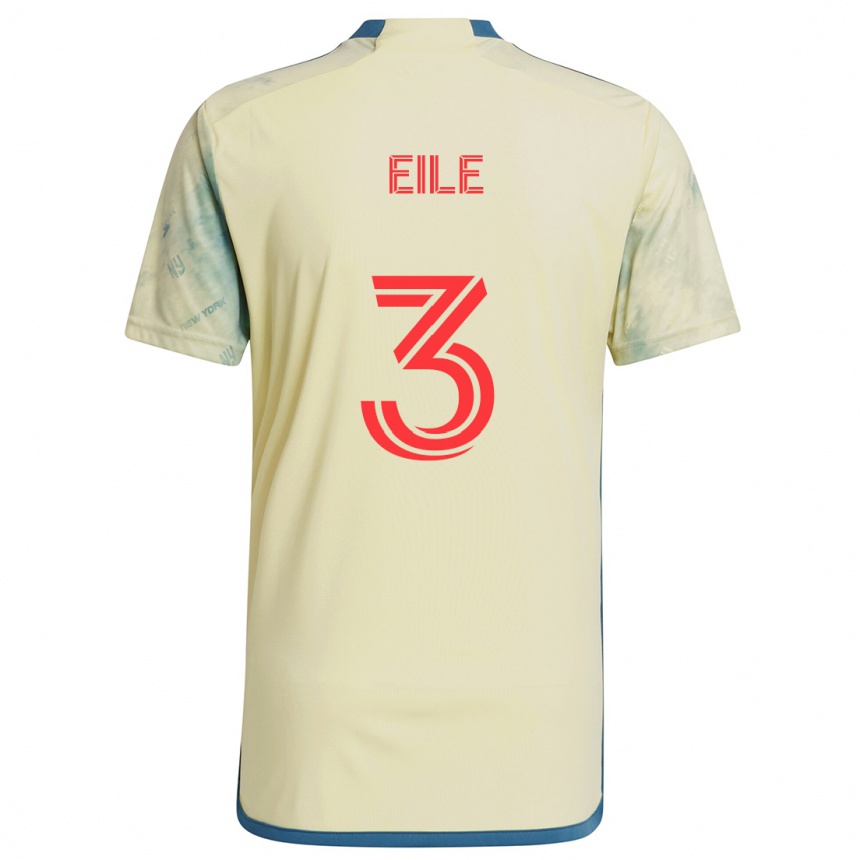 Niño Fútbol Camiseta Noah Eile #3 Amarillo Rojo Azul 1ª Equipación 2024/25