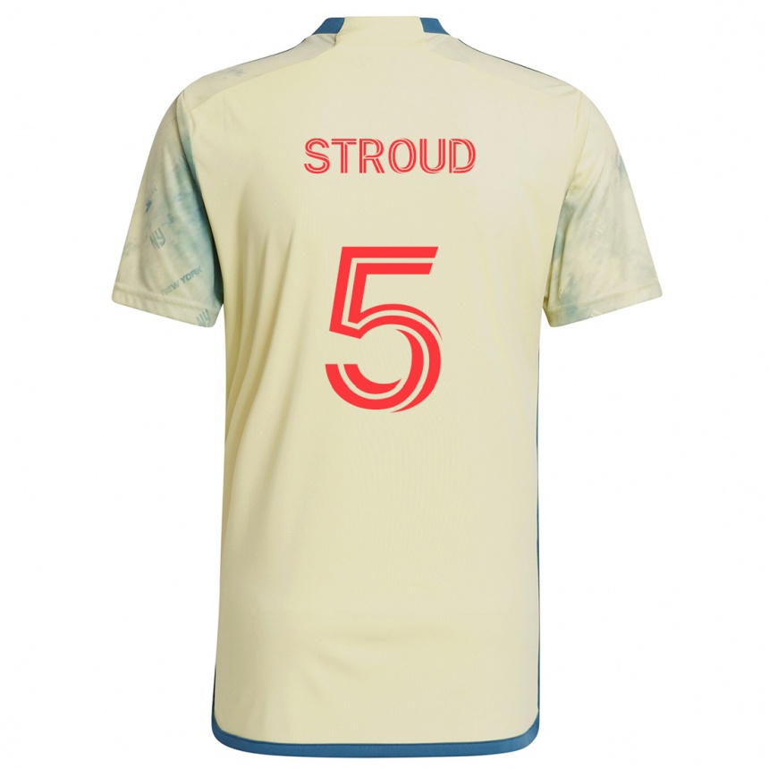 Niño Fútbol Camiseta Peter Stroud #5 Amarillo Rojo Azul 1ª Equipación 2024/25