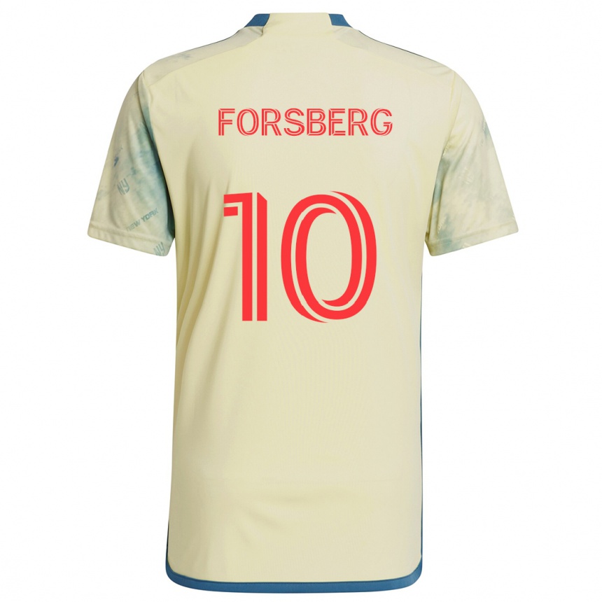 Niño Fútbol Camiseta Emil Forsberg #10 Amarillo Rojo Azul 1ª Equipación 2024/25