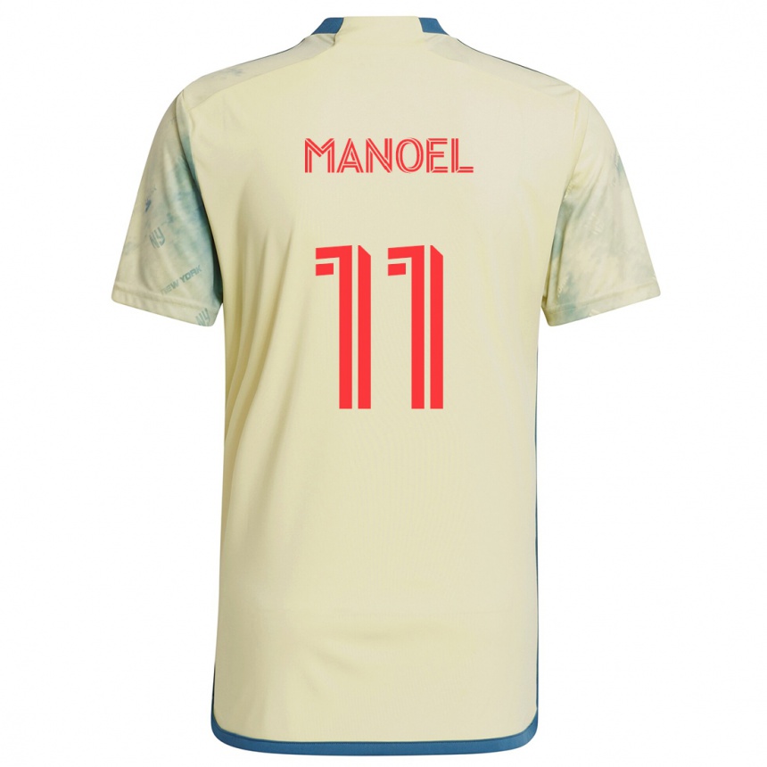 Niño Fútbol Camiseta Elias Manoel #11 Amarillo Rojo Azul 1ª Equipación 2024/25