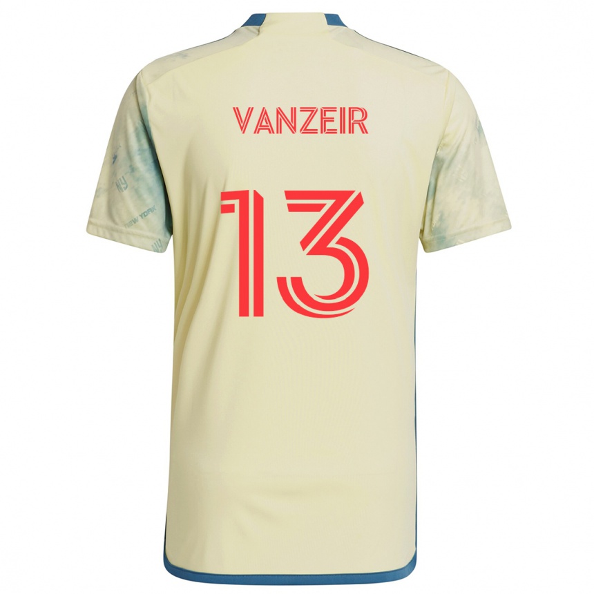 Niño Fútbol Camiseta Dante Vanzeir #13 Amarillo Rojo Azul 1ª Equipación 2024/25