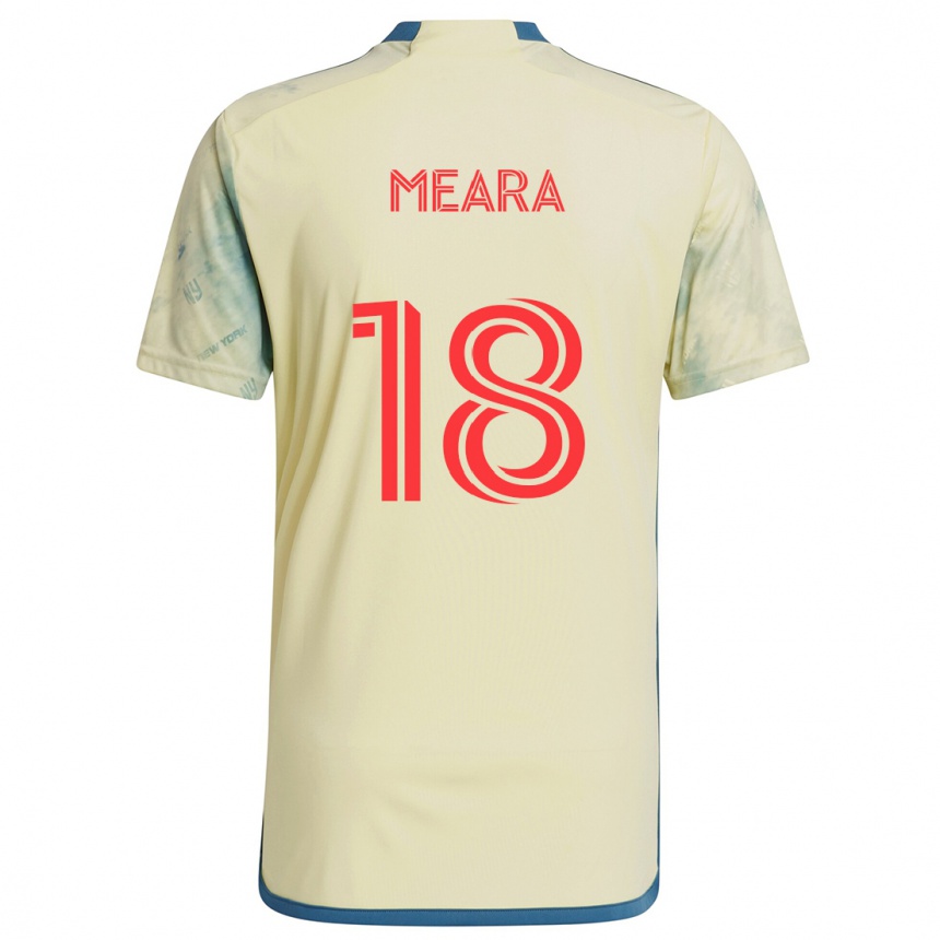 Niño Fútbol Camiseta Ryan Meara #18 Amarillo Rojo Azul 1ª Equipación 2024/25