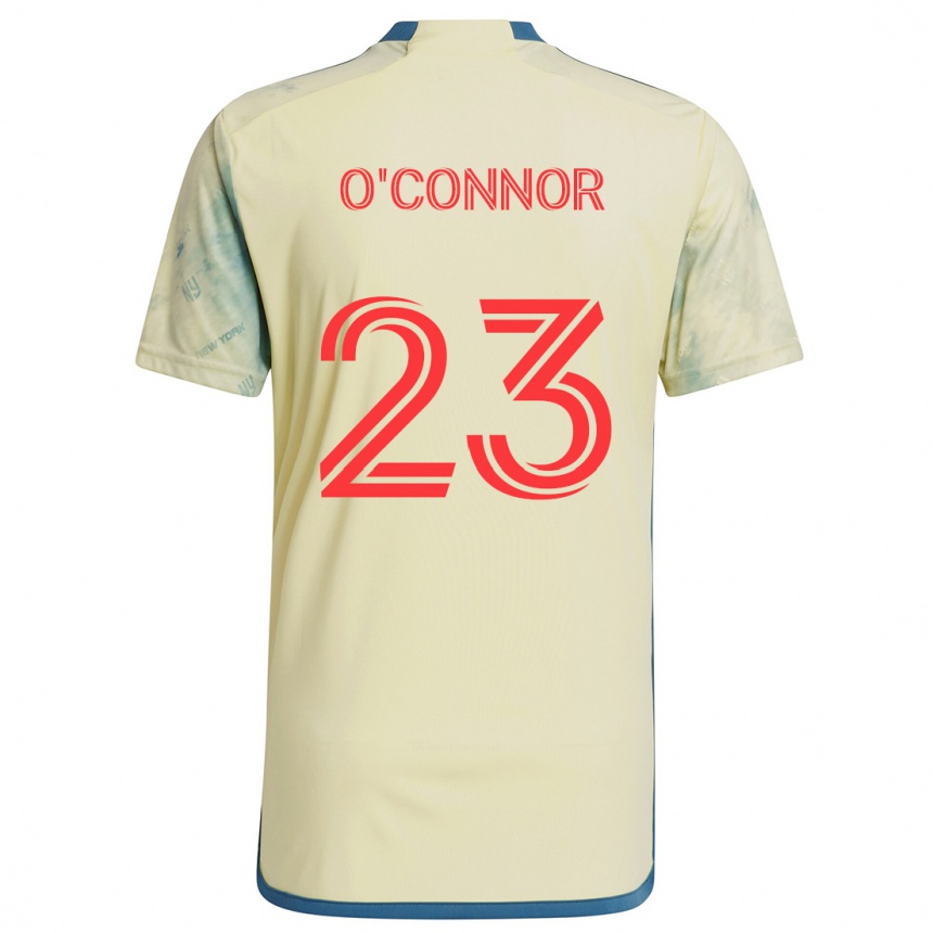 Niño Fútbol Camiseta Aidan O'connor #23 Amarillo Rojo Azul 1ª Equipación 2024/25