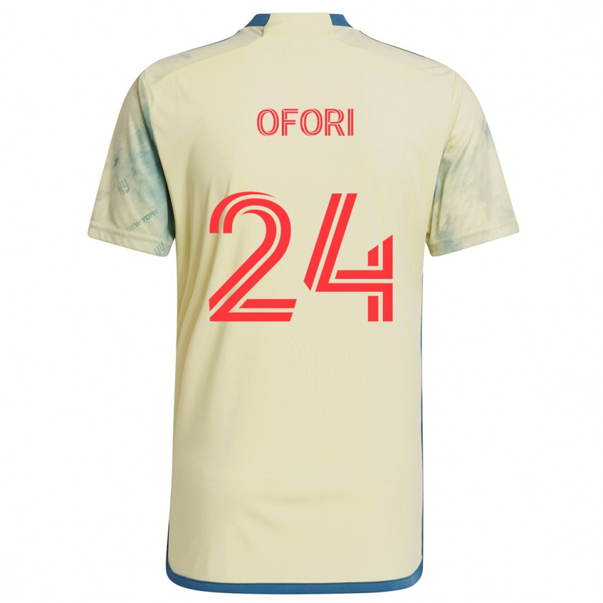 Niño Fútbol Camiseta Curtis Ofori #24 Amarillo Rojo Azul 1ª Equipación 2024/25