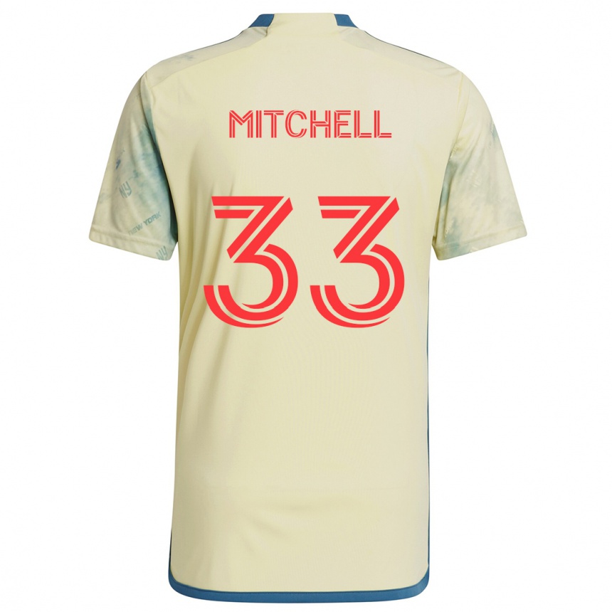 Niño Fútbol Camiseta Roald Mitchell #33 Amarillo Rojo Azul 1ª Equipación 2024/25