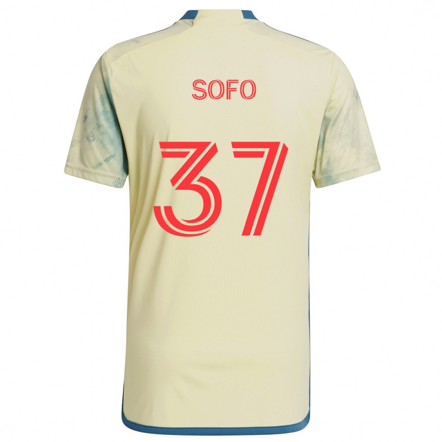 Niño Fútbol Camiseta Mohammed Sofo #37 Amarillo Rojo Azul 1ª Equipación 2024/25