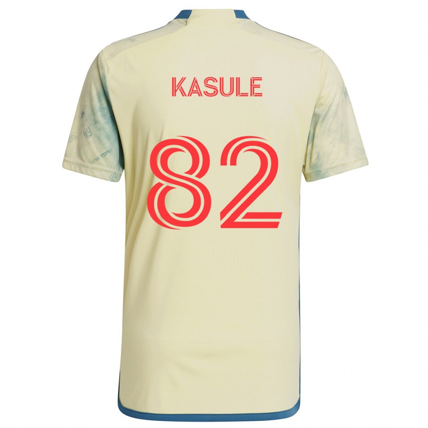 Niño Fútbol Camiseta Ibrahim Kasule #82 Amarillo Rojo Azul 1ª Equipación 2024/25