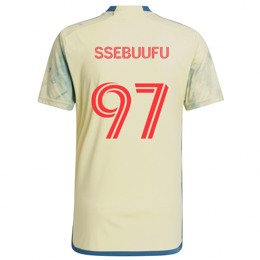 Niño Fútbol Camiseta Frank Ssebuufu #97 Amarillo Rojo Azul 1ª Equipación 2024/25